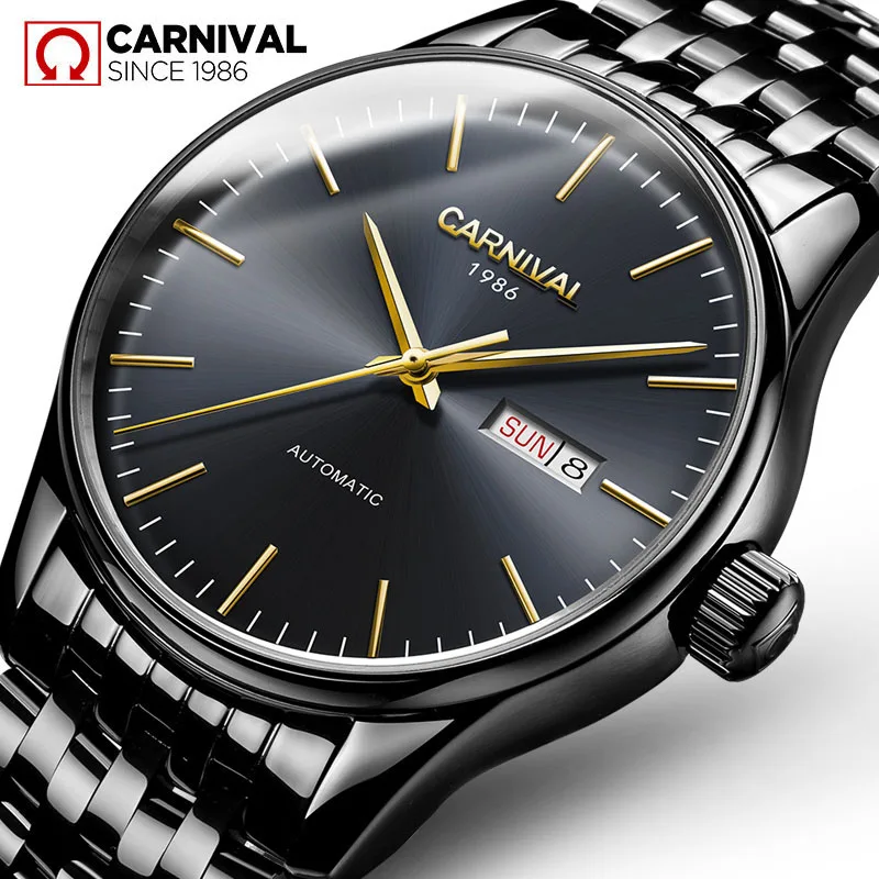 

CARNIVAL Top Brand Men Luxury Watch 30M Waterproof Watch Luminous Waterproof Automatic Mechanical Watch Relogio Masculino 8612