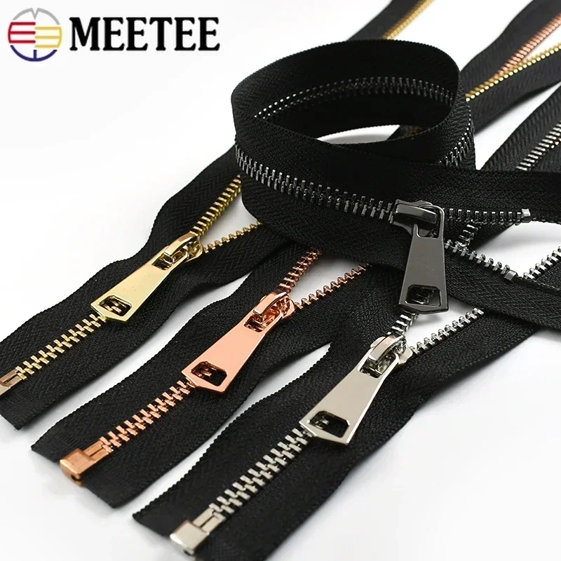 1/2/3 ชิ้น Meetee 15-80 ซม. 5 #   เย็บซิปโลหะปิดเปิด/ปิดซิปลงเสื้อซิปชุดซ่อมกระเป๋าอุปกรณ์เสริมเสื้อผ้า