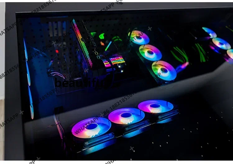 *Computer case integrated table, two hosts can be installed for two people, cool   e-sports table