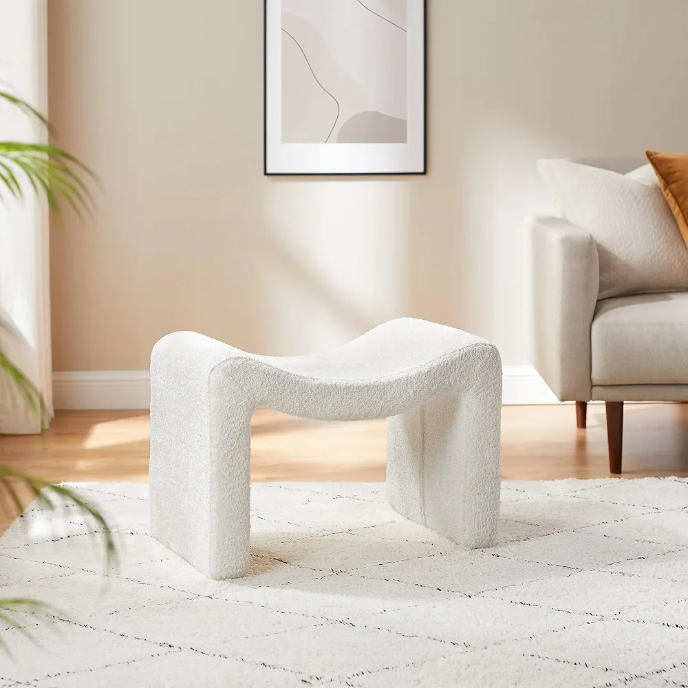 

Large Footstool Ottoman, Multi-Functional Modern Foot Stool, Sofa Footrest Extra Seating for Living Room, Entryway, Hallways and