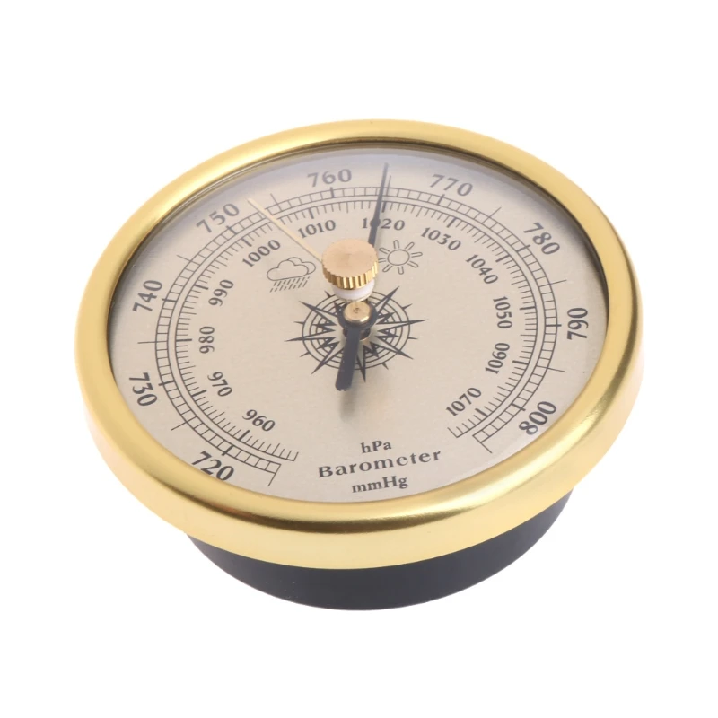 Durable Wall Mounted Household Barometer 1070hPa Pressure Gauge Weather Station Metal Wall Hanging Barometer Thermometer