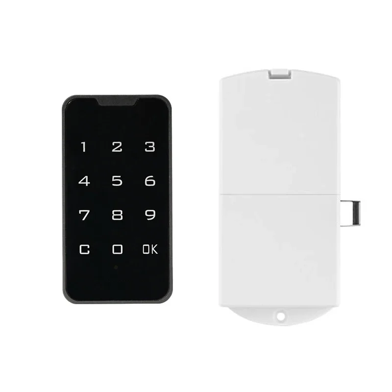 1 Set Touch Keypad Electric Password Cabinet Drawer Automatic Lock Support Public Mode Home Office Gym Hotel