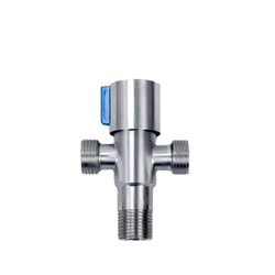 Stainless Steel Angle Valve Filling Valve Dual Purpose One Inlet Two Outlet Bathroom Accessories Faucets Standard G1/2 Threaded