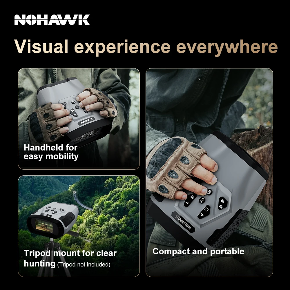 2K Night Vision Binoculars with Rangefinder Mode Type-C Charge 32GB TF Card Can Save Photo and Video 3.5'' HD Screen for Camping