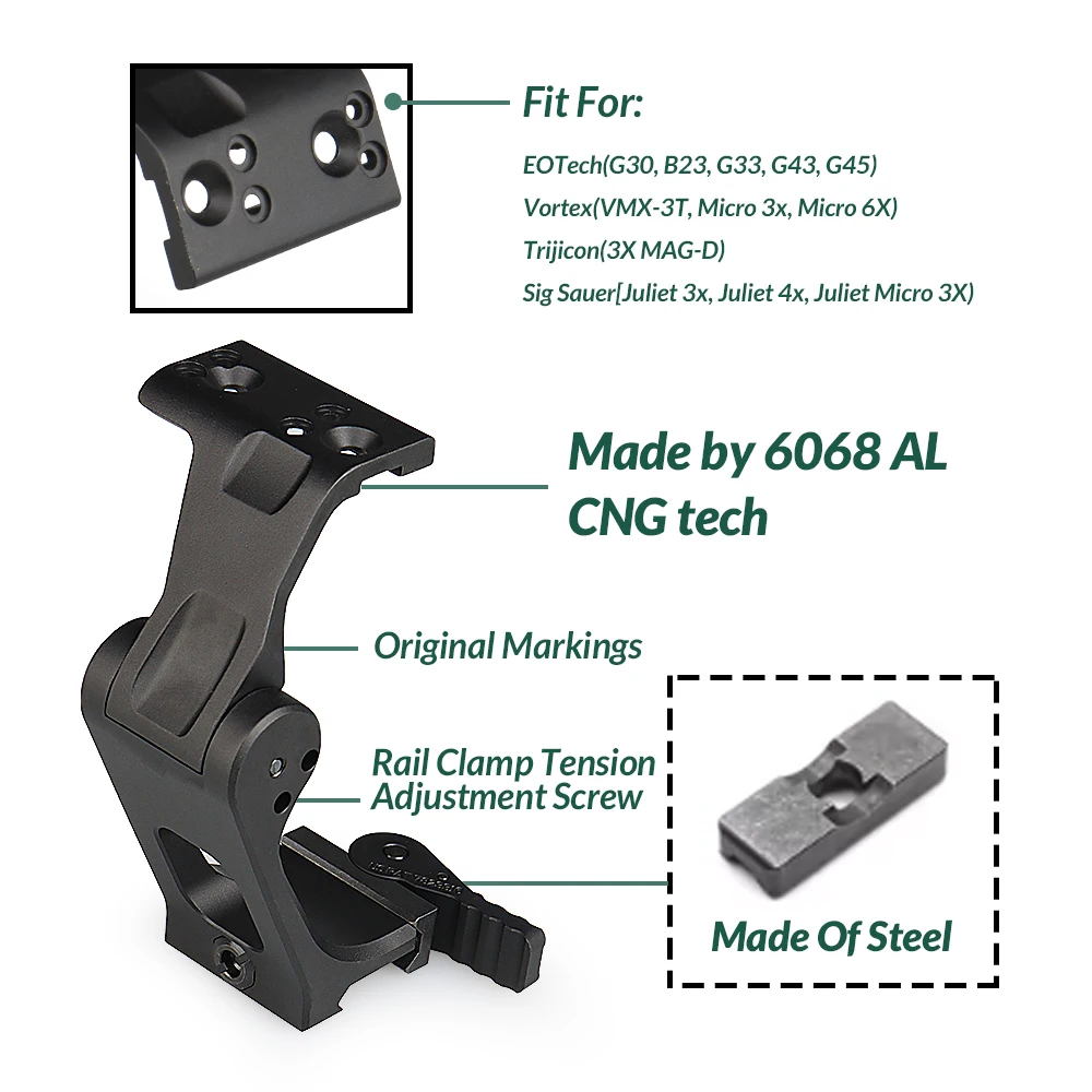 Hunting Scope Accessories FTC Magnifier Scope Mount With FAST QD Levers 2.91 Inch Height Sight Scope Mounts GS24-0264B