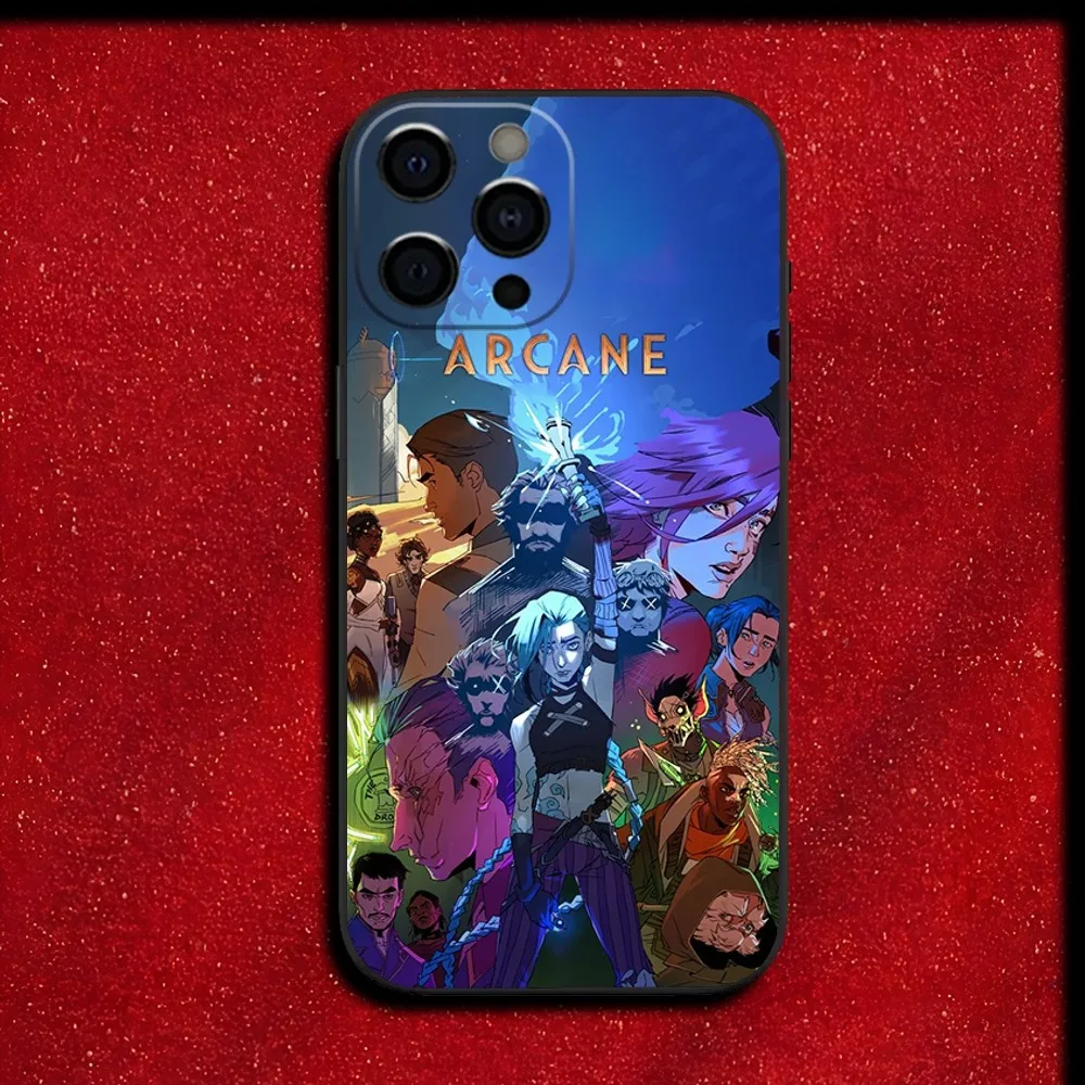 Arcane Jinx Ekko Vi Phone Case For iPhone 16,15,14,13,12,11,Pro,X,XS,Max,XR,Plus,Mini Soft Black Cover