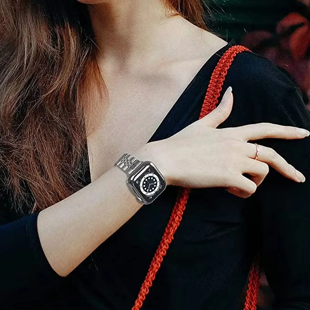 Metal Strap For Apple Watch Band Ultra/2 49mm 10 46mm 42mm Stainless Steel Bracelet Belt iWatch 9 8 7 6 5 SE 45mm 41mm 44mm 40mm