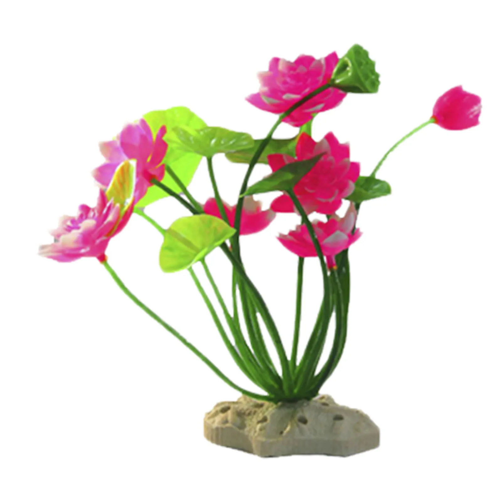 

Silicone Lotus Fake Plants Aquarium Decor Pink Leaf Lily nament Fish Tank L scape Household Pet SuppliesAquarium Accessory