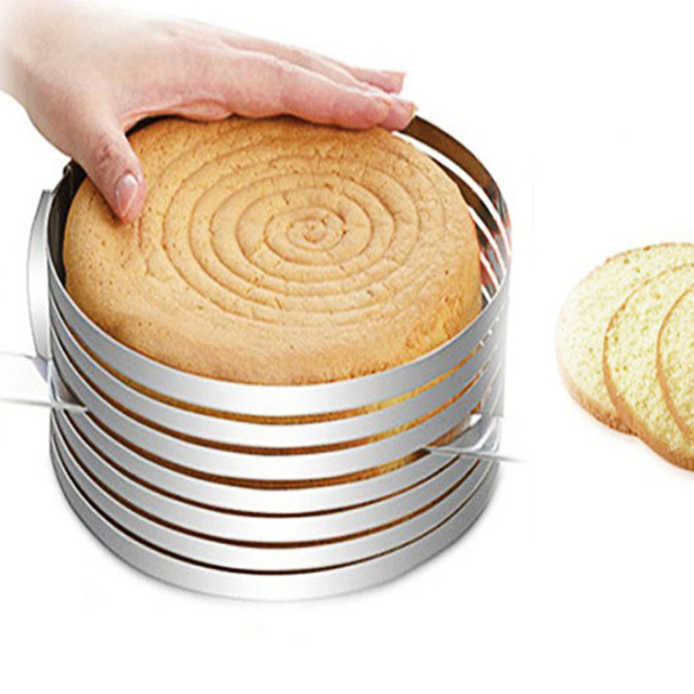 20CM 30CM Adjustable Round Bread Cake Cutter Slicer Stainless Steel Cake Cutter 7 Layers Slicer Mousse Ring Mould Baking Gadgets