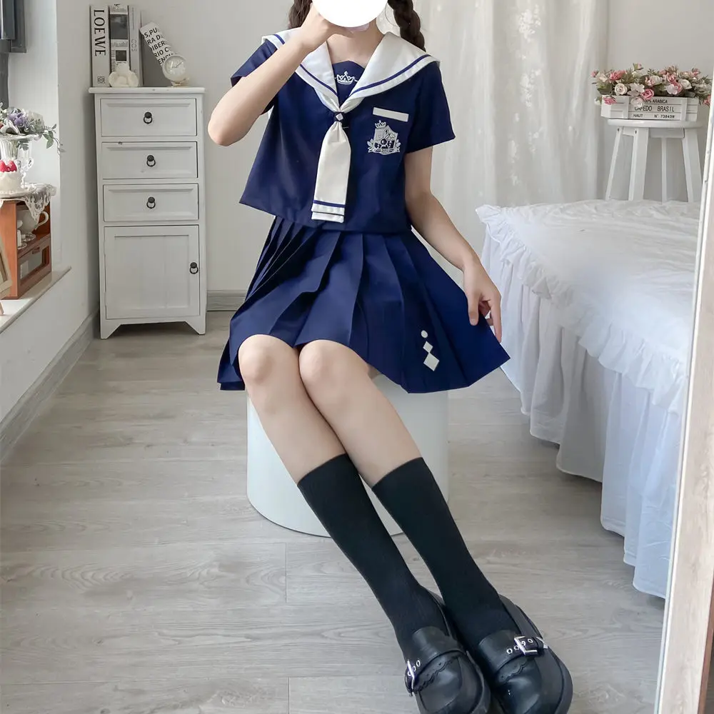 Nautical expert JK uniform suit college style Japanese sailor suit Big collar navy style Japanese Style Uniform Cosplay Costume