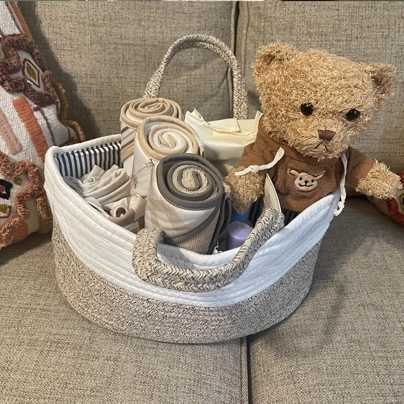 Multifunctional Travel Out Portable Mommy Bag Cotton Rope Diaper Bag Handbag Baby Products Organizer Basket