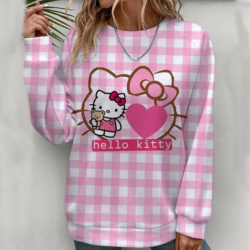 Sweat-shirt à col rond pour femme, confortable, à la mode et décontracté, imprimé unique, Hello Kitty, nouvelle collection automne 2026