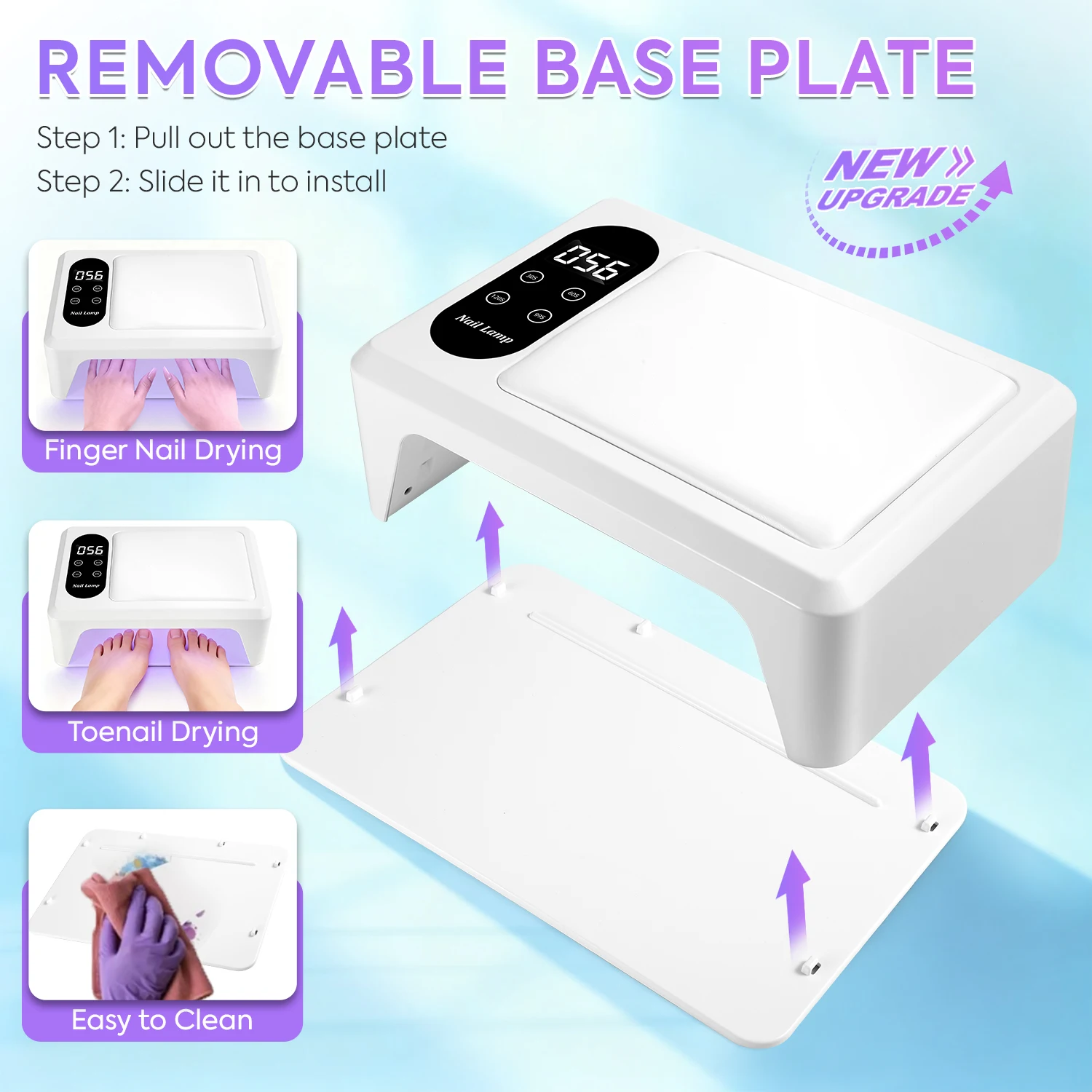 Lampada per unghie a LED UV 96 LED per asciugare le unghie Smalto per unghie 288W Lampada professionale per asciugare il gel per manicure con strumenti per unghie con sensore automatico