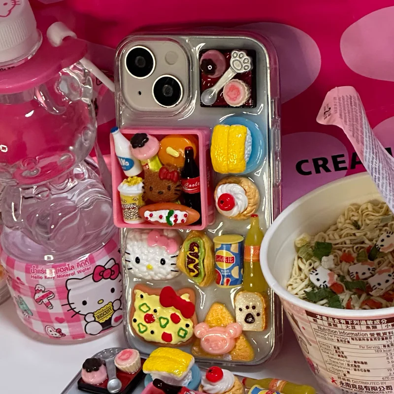 Hello Kitty Niedliche dreidimensionale kleine Handyhülle im Modelldesign, geeignet für iPhone 16, 15, 14, 13, 12, 11, Pro Max Nischen-Telefonabdeckung