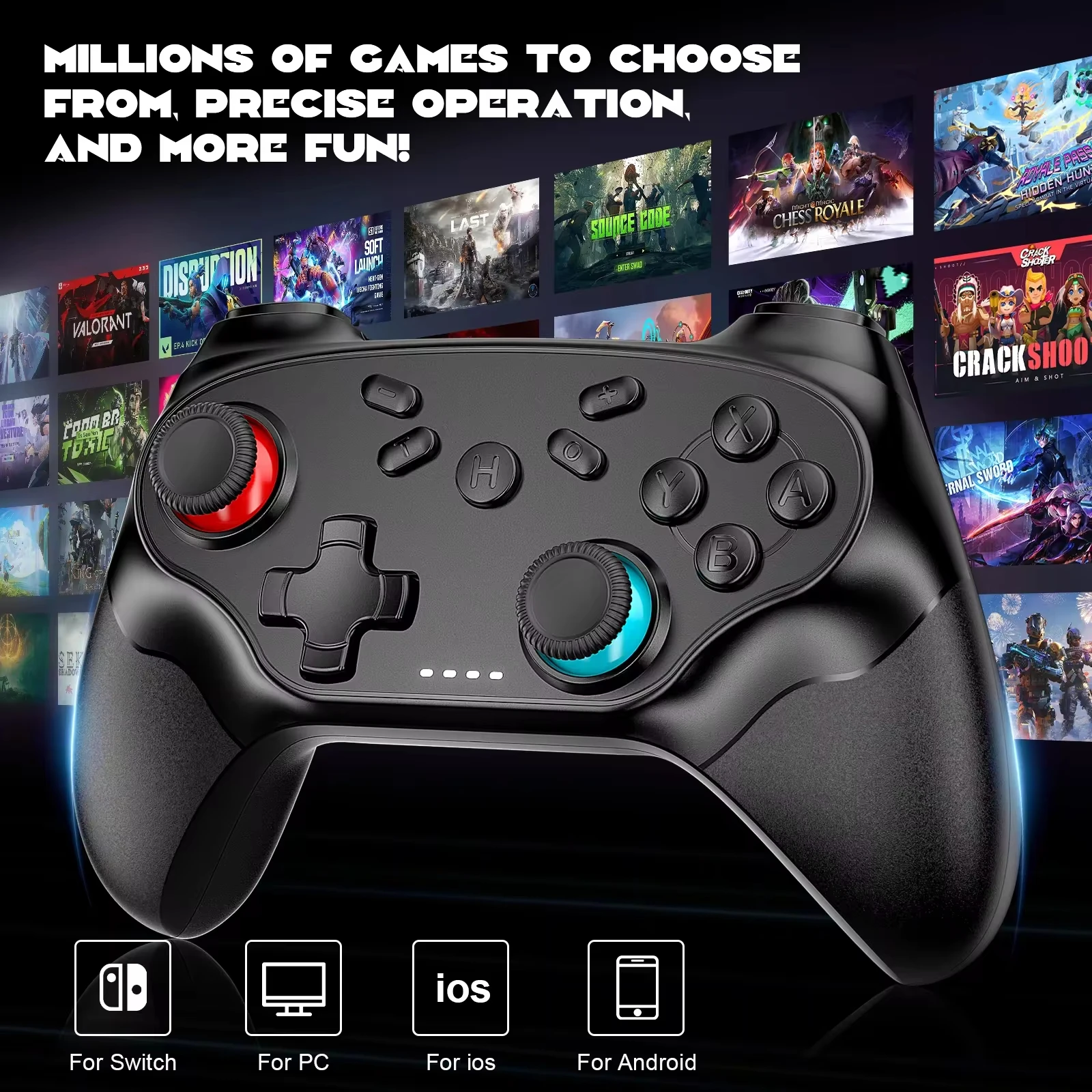 Mando inalámbrico para Switch/Pc/Ios/Android, controlador de juego Turbo, consola de Control de vibración, accesorios remotos
