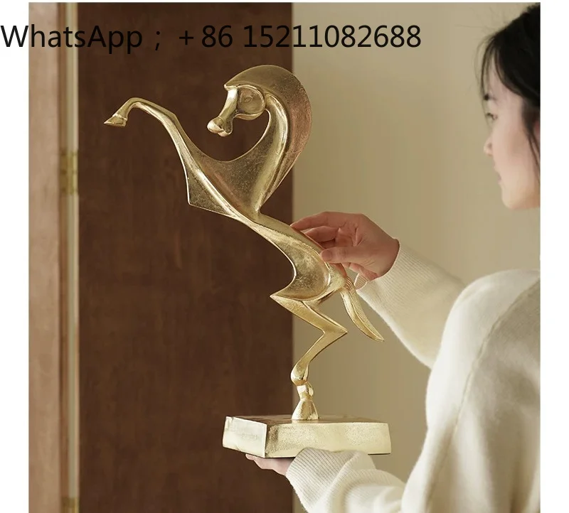 SCY imported medieval style horse shape ornament living room home gold art decoration