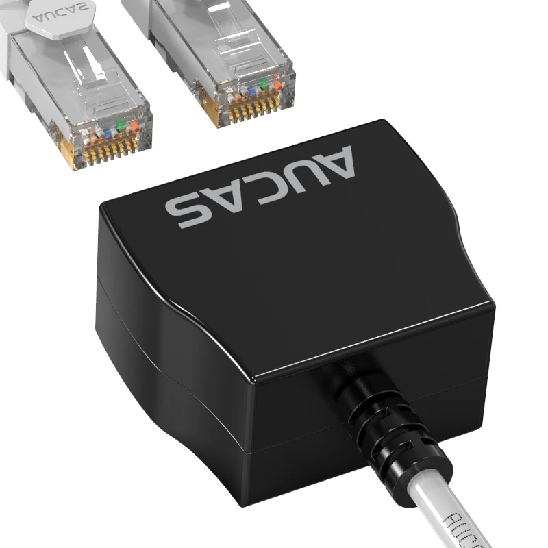 AUCAS-Spliter Cable Network, Extensão RJ45, 1 a 2 Portas, Conecte-se à Oferta DevIce