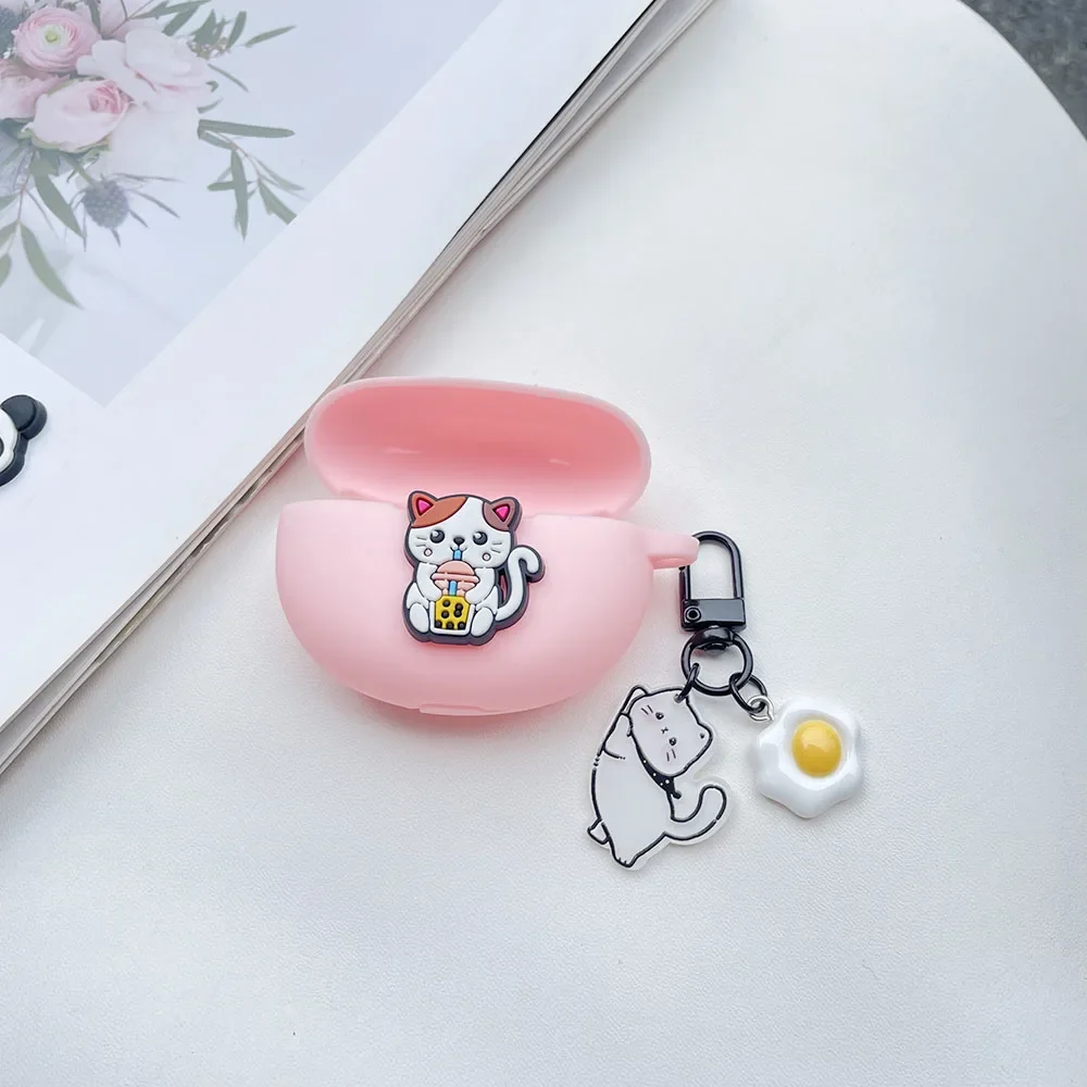 Cute Panda For Redmi Buds 6 lite / 6 play / 6Active Case Silicone Earphone Case with Keychain Redmi Buds 6 Play cover