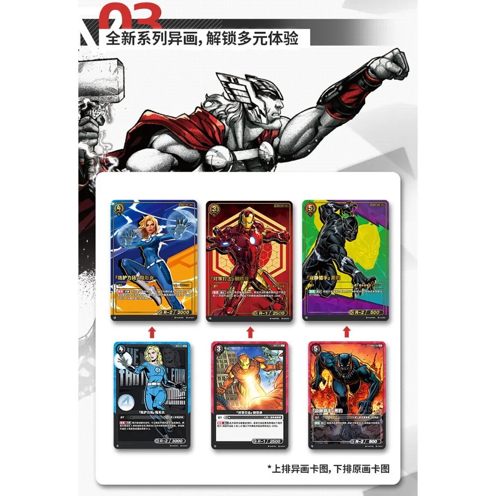 Card.Fun Marvel Super Hero Battle Booster Pack 01 Collectible Trading Card Box, Avengers Alliance Sealed Packs for Comic Fans