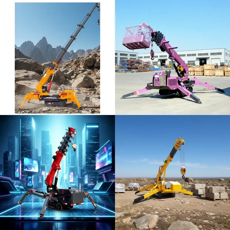 2026 CE Hybrid Power and Electric Crawler Spider Crane - 1.2-16 Ton Load 10M 15m 20m Lifting Boom