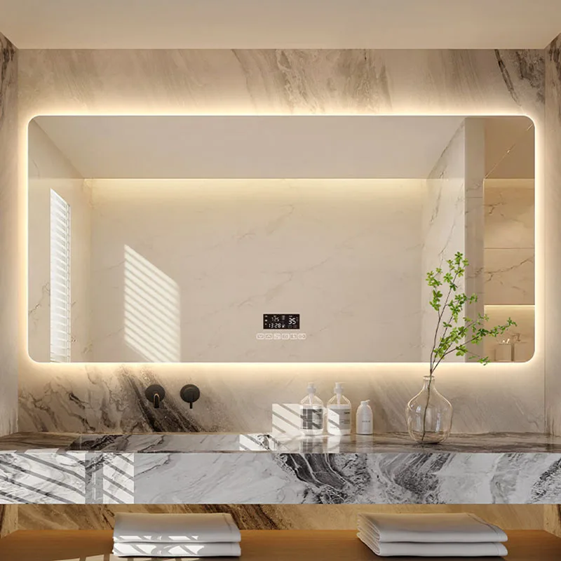 Rectangle Trendy Mirror Unique Creative Cheap Aesthetic Salon Save Space Safe Design Mirror Luxury Spiegel Wand Home Decoration