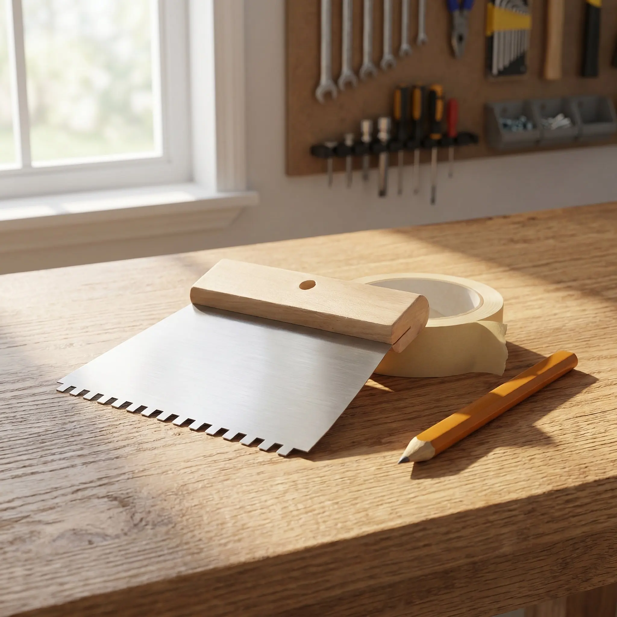 Serrated Edge Scraper for Wall Paint and Putty Application Stainless Steel Multi Purpose Drywall Tool for Smooth Plaster