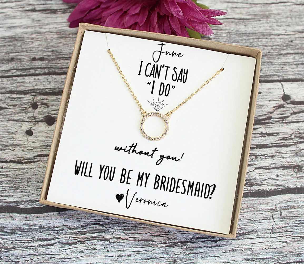 100pcs 14 SIZES |Bridesmaid Proposal, Will You Be My Bridesmaid Personalized Gift,I can't say I do without you,Crystal Pendant N