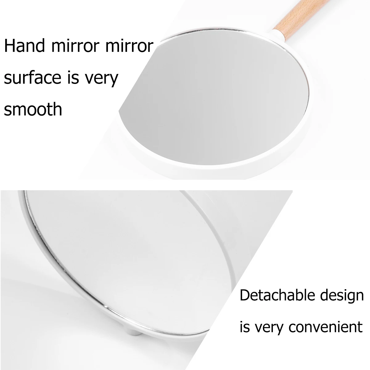 화장대 거울 소형 메이크업 휴대용 핸드 빈티지 휴대용 거울 세련된 광택을위한 유리 렌즈