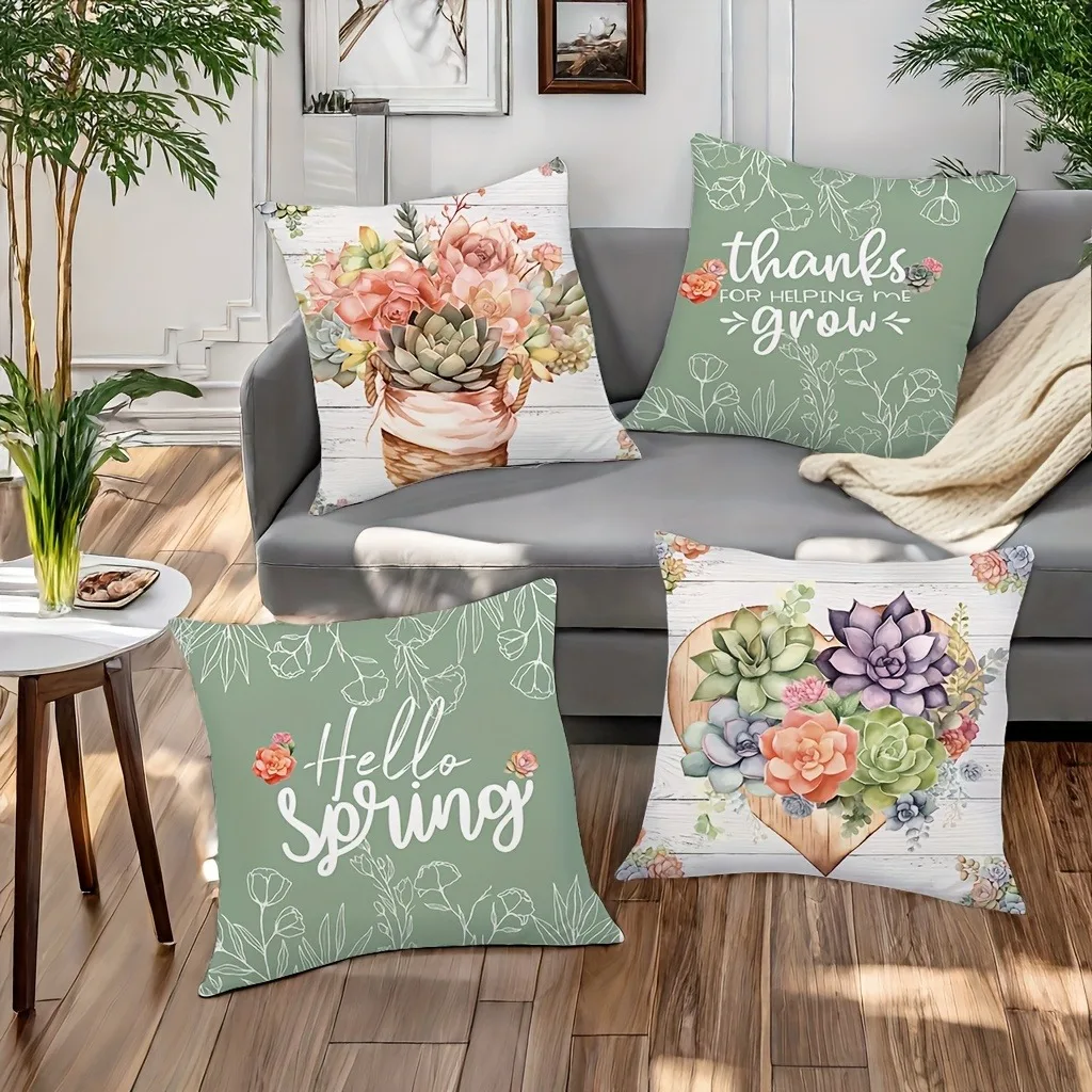 Purple Butterfly and Lavender PillowcaseBedroom Living Room Sofa Home Decor Polyester Cushion Cover with Zipper