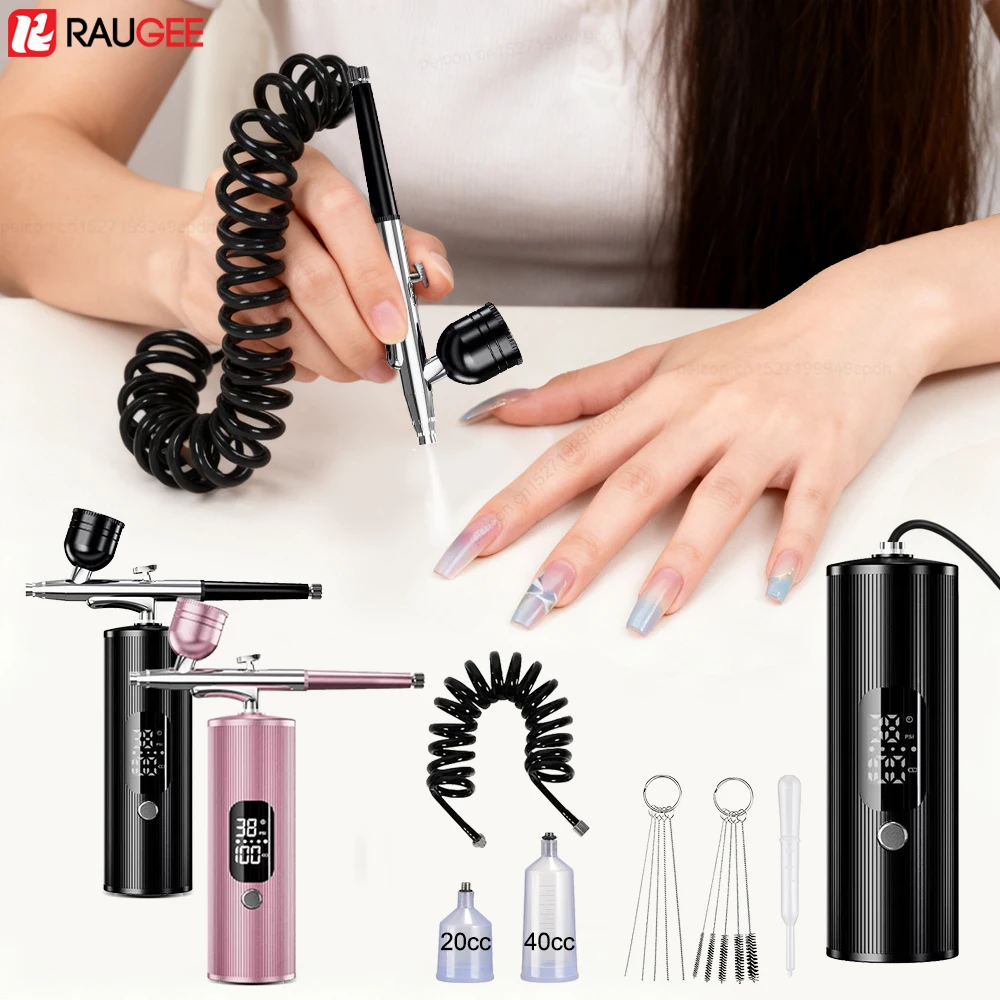 

Airbrush Kit with Compressor Mini Spray Gun Set Handheld Airbrush Gun Machine Portable Airbrush for Nails Rechargeable Air Brush