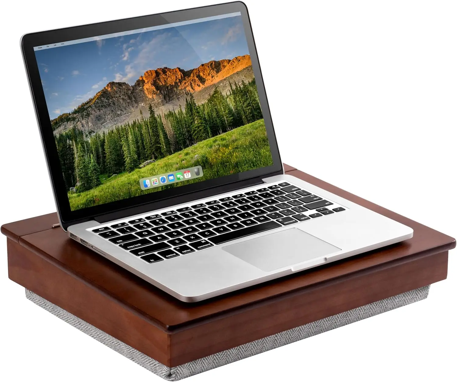 

Приставной столик из акации с отсеками для хранения ноутбуков, планшетов и учебных принадлежностей - винтажный стиль