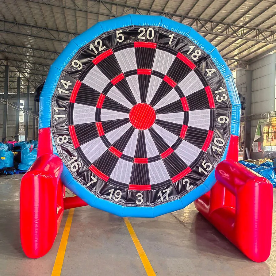 

Big Inflatable Football Dart 4m L * 3m H Kids and Adults Outdoor Sport Games Soccer Darts Board With Balls