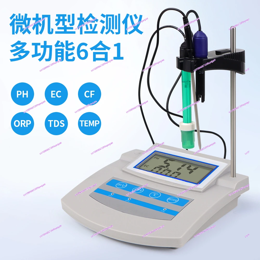 6-in-1 Water Quality Monitor and Temperature Desktop Tester, Used for Swimming Pools, Aquariums, and Laboratories