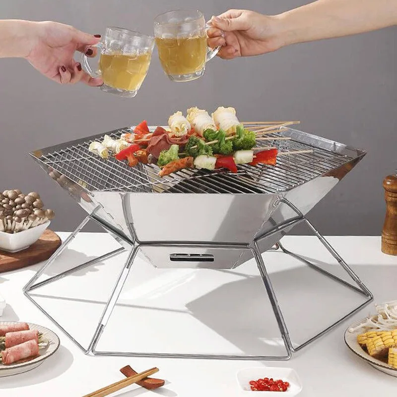 

Outdoor holiday barbecue essential artifact folding barbecue grill portable carbon grill outdoor camping barbecue bbq stove