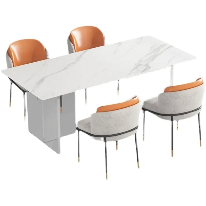 

Slate dining table acrylic transparent marble suspended small apartment modern simple light luxury
