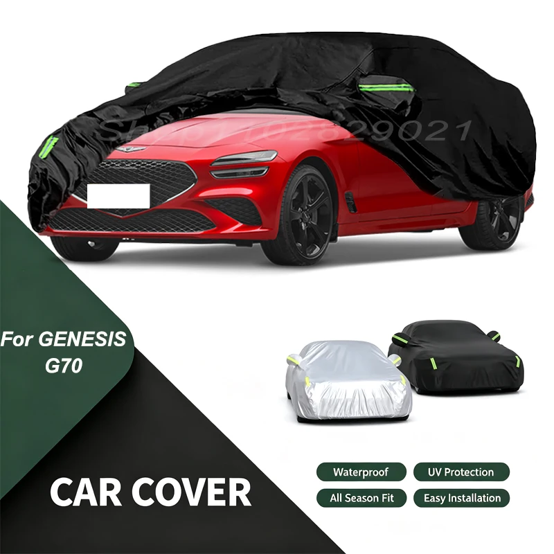 Car Cover For GENESIS G70 Waterproof Dustproof Outdoor Protection, UV Snow Sun Resistant Auto Exterior Cover Car Sunshade