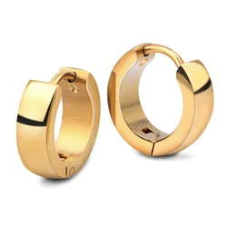 Cute Hoop Earrings for Women / Men Gold / Silver Plated Stainless Steel Metal Keep Color Jewelry Party Accessories Earring Gift