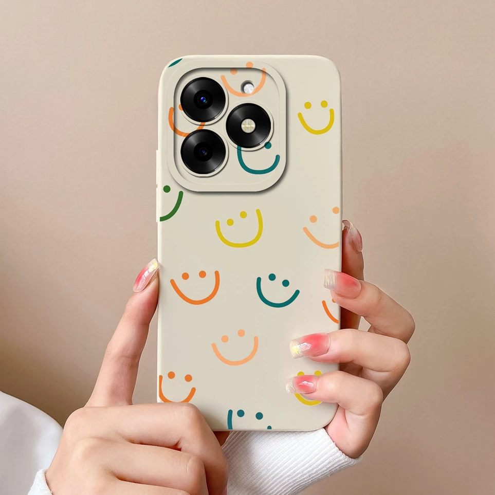 Cute Milk Tea Bear Case For Itel S23 PLus Liquid Soft Silicone Back Cover For S 23+ Camera Protection Phone Shell Coques Fundas