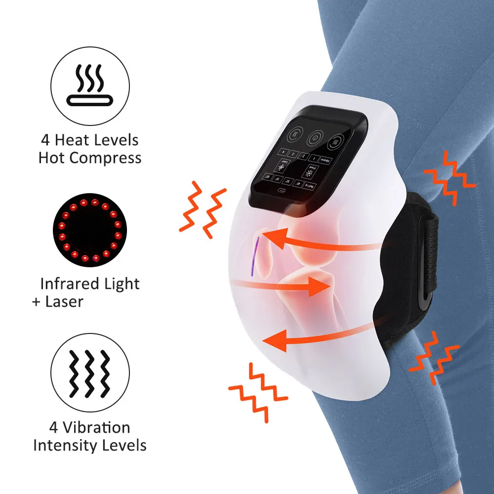 3 in 1 Infrared Knee Massager Heating Vibration 4 Thermal Levels Large LED Screen Knee Warmer Massage Device Muscle Relaxation