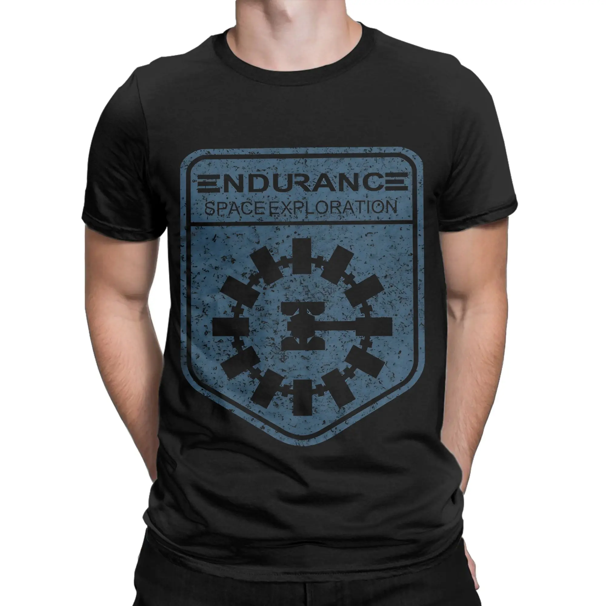 vintage Endurance stamped dark print Funny Graphic 100% Cotton T-Shirt Iinterstellar Tees Tops For Men