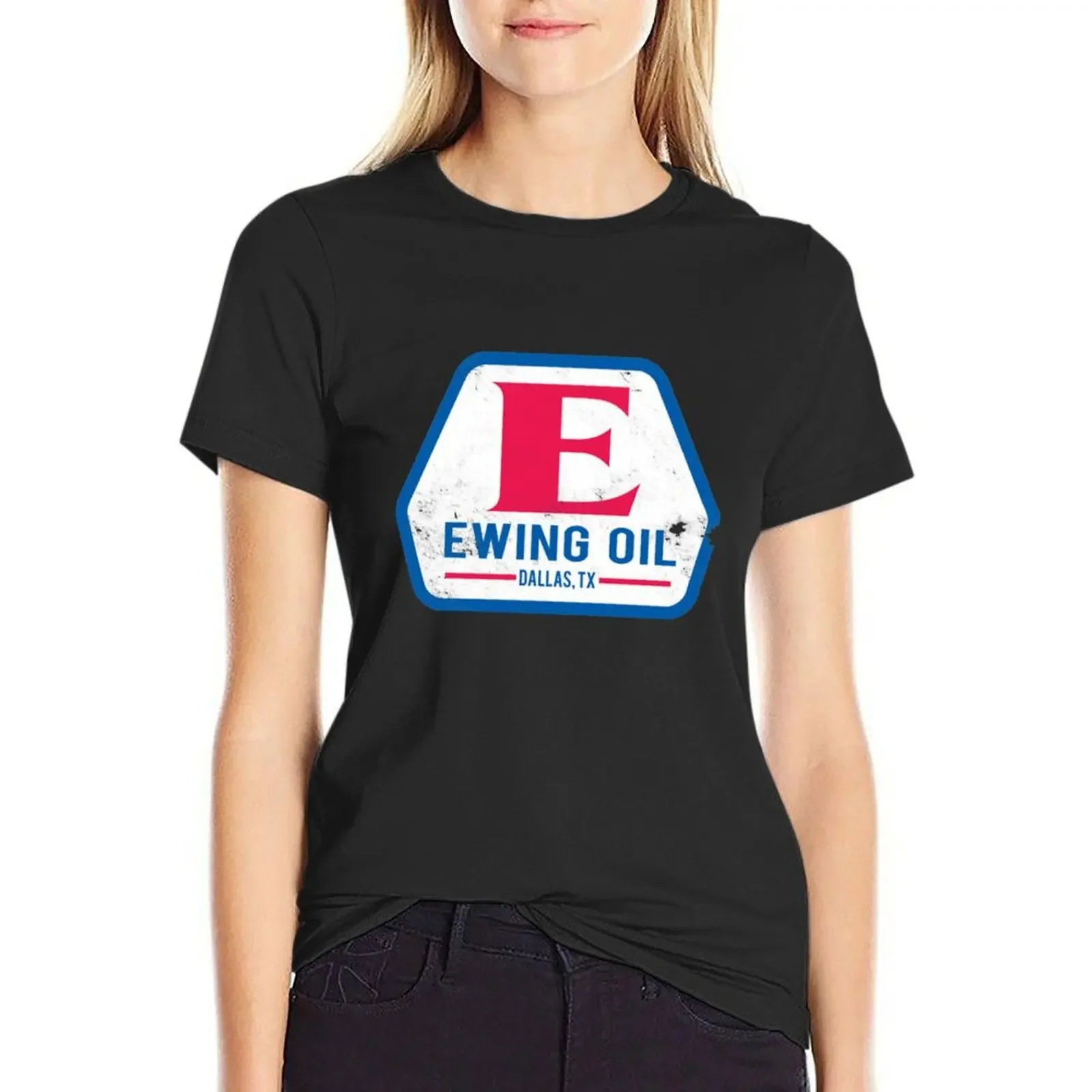 

Ewing Oil, distressed shirt T-Shirt quick drying vintage clothes blanks new edition t shirts for Women