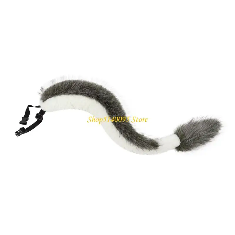 DXAE Halloween Dragon Tail Costume Prop with Internal Wire and Visible Contrasting Plush and PU Leather Outer Texture