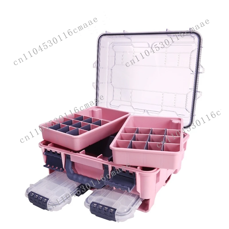 Patented Waterproof Transparent Rigid Large Capacity Double Layer Fishing Lure Tackle Storage Box for River Lake