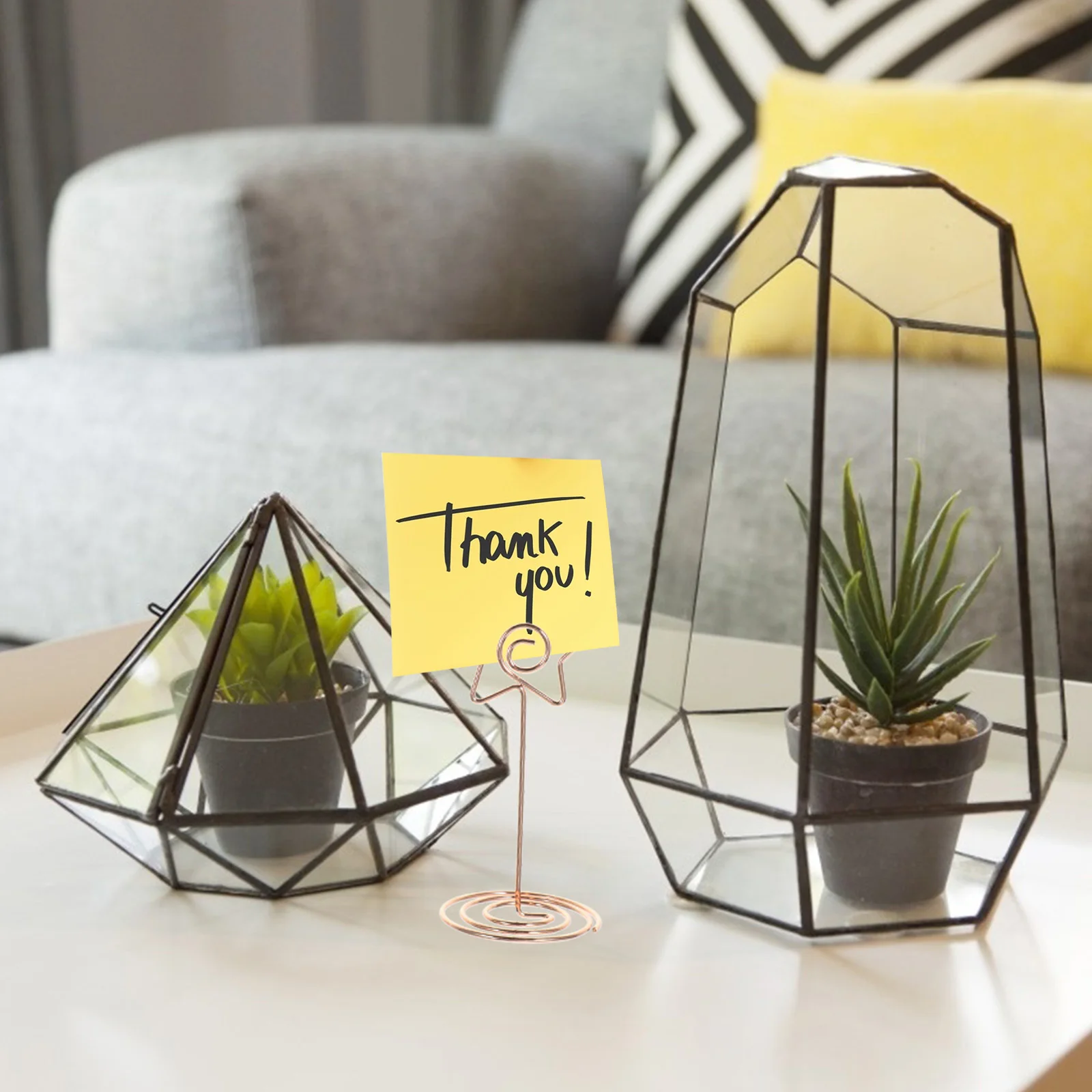 

6Pcs Small Table Number Holders Heart Shaped Name Card Stands for Wedding Dinner Party Photo Memo Clip Display