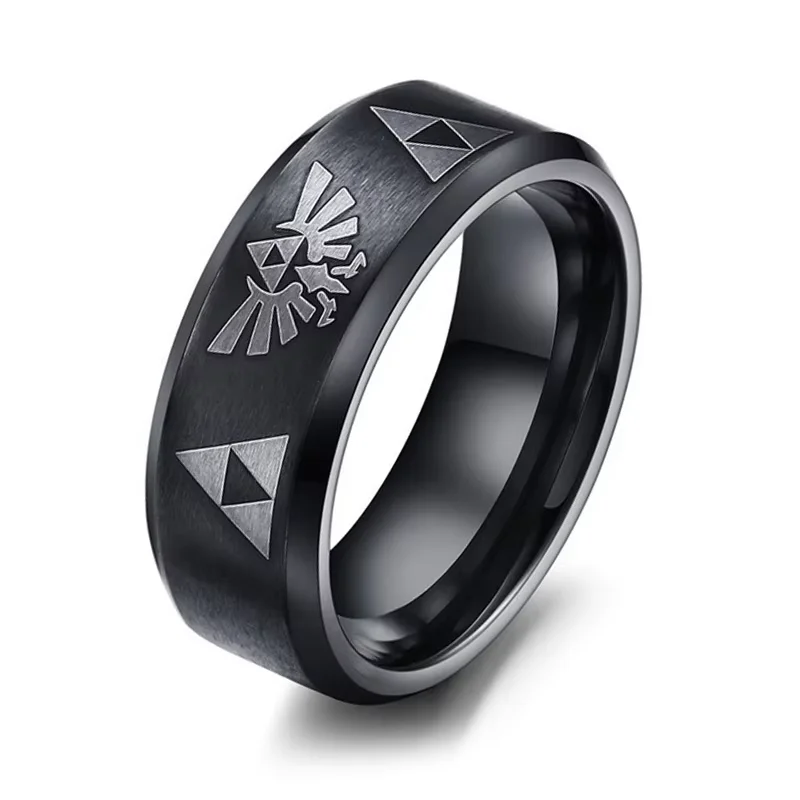 Bague Triangle Triforce en acier inoxydable 316L, unisexe, bijoux de fête Cosplay, cadeau
