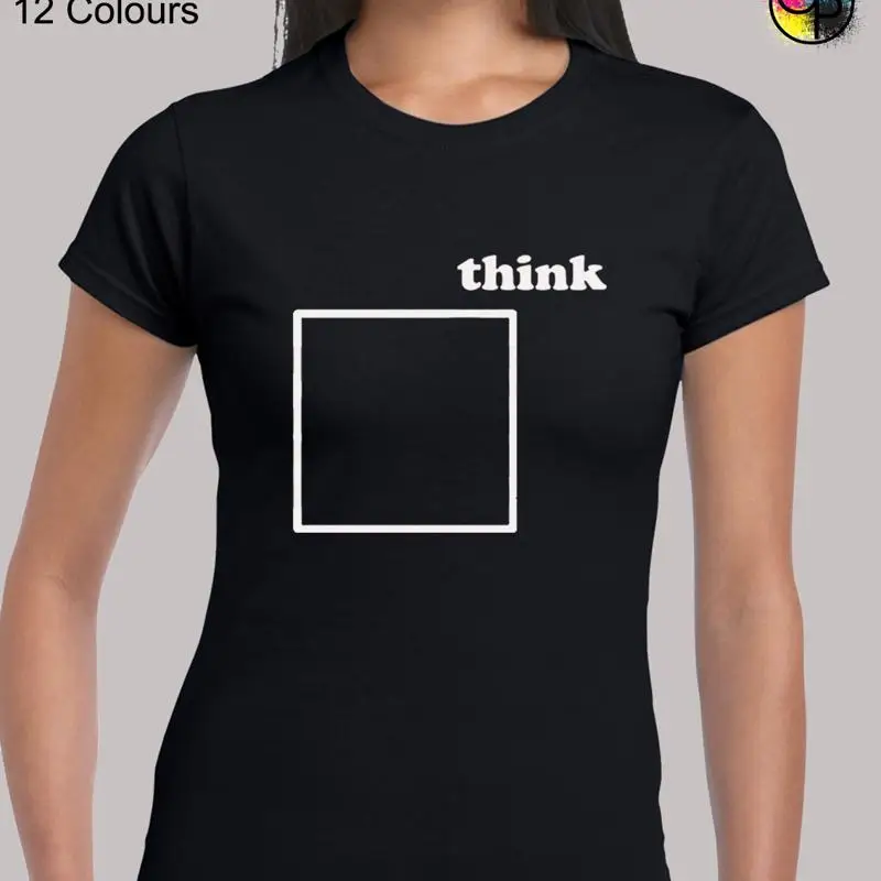

Think Outside The Box Крутая забавная шутка, новинка, приталенная футболка для женщин