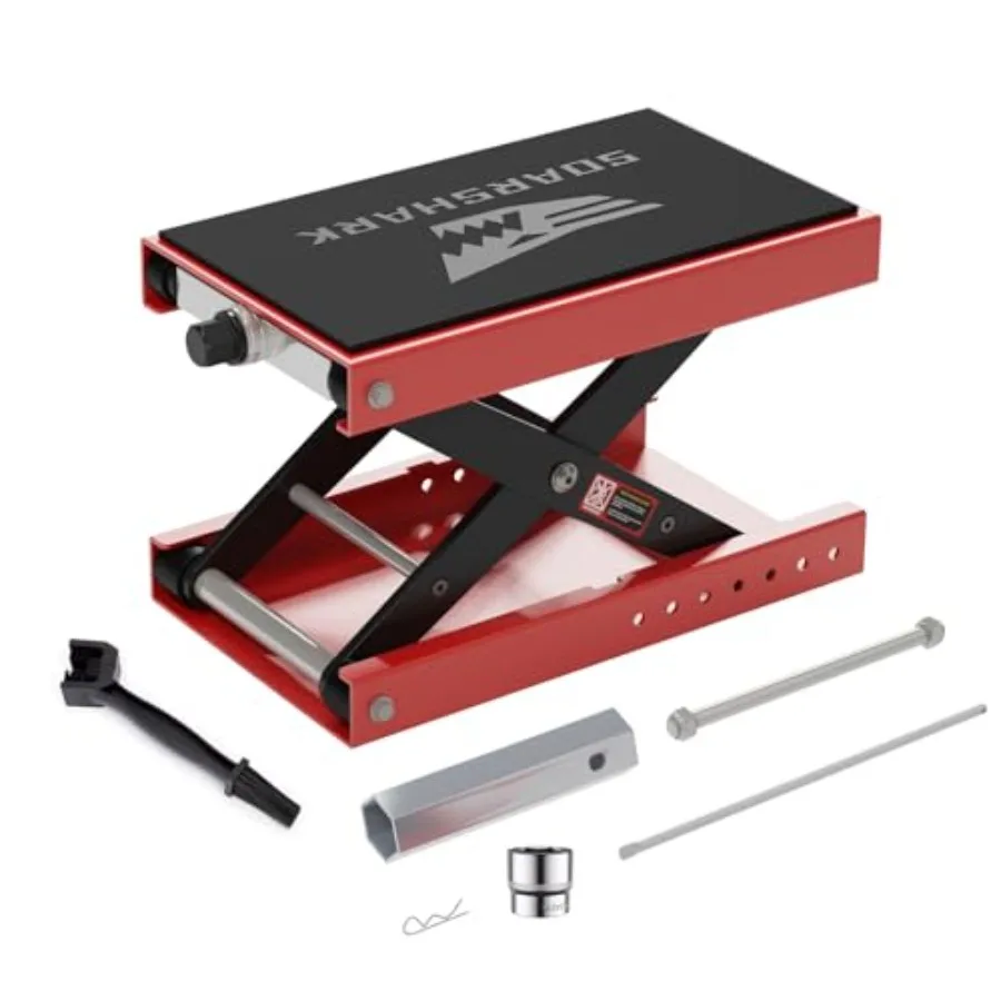 

Aluminum Motorcycle Scissor Lift Jack 1 100LBS Heavy Duty Dirt Bike Stand with Upgraded M16 Screw Double Reinforcement Shafts N