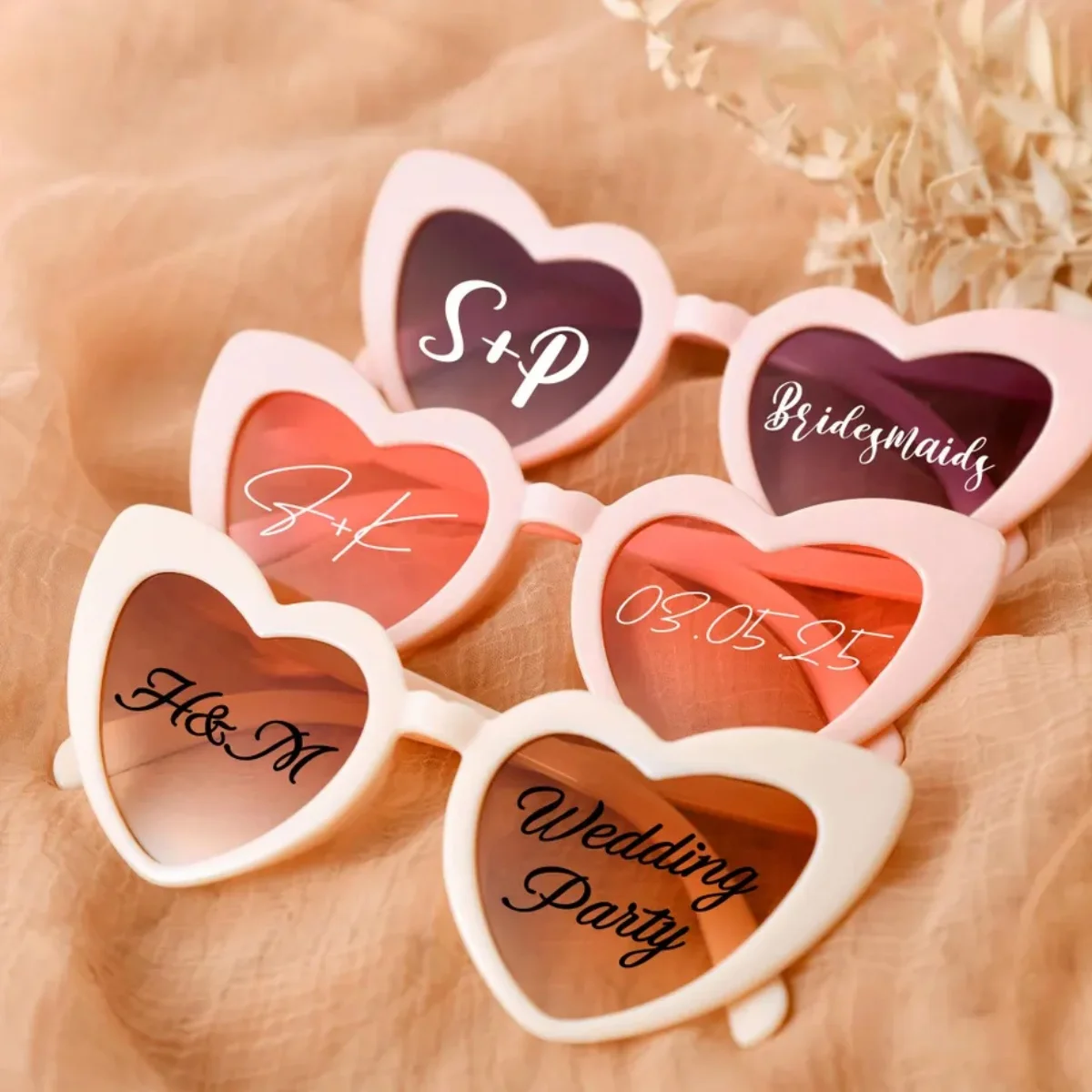 

10/20/30 шт. персонализированные солнцезащитные очки в форме сердца на заказ-сувенир для свадебной вечеринки и подарок подружки невесты на память