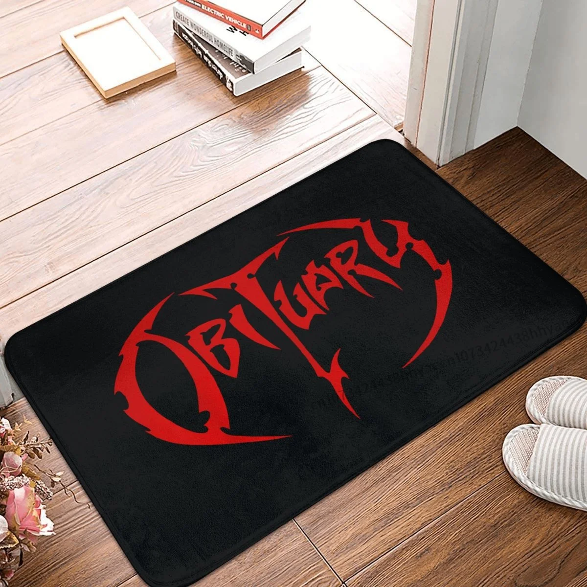 

Heavy Mental Music Non-slip Doormat Obituary Bath Bedroom Mat Welcome Carpet Flannel Pattern Decor