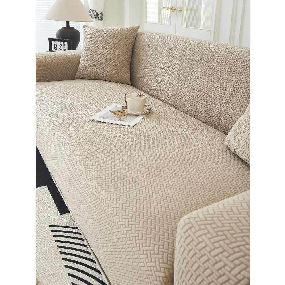 

Чехол для дивана из жаккарда, 1 шт., коротковорсовый плюшевый чехол для гостиной, эластичный утолщенный противоскользящий чехол для дивана